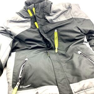 Boys Winter Coat Size Medium 8/10 Champion Hooded Zipper Pockets Black Children